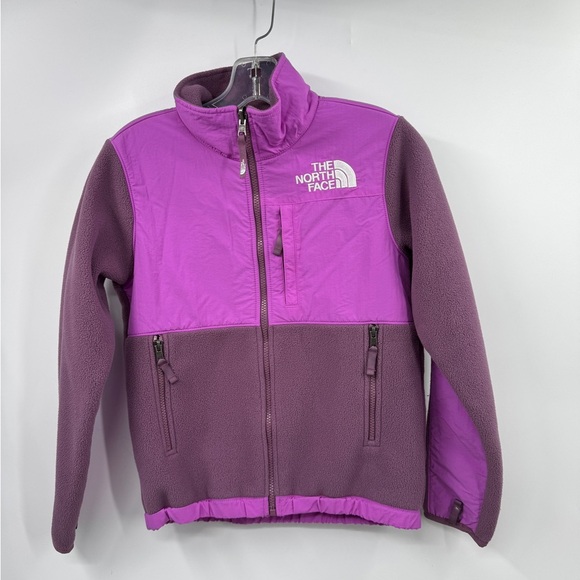 North Face Retro Denali Fleece Jacket Youth Medium 10-12 Purple Zipped Pockets - Picture 1 of 12